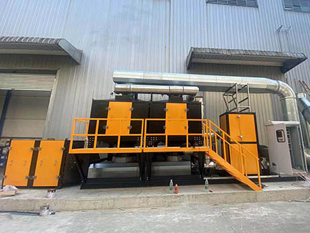 固化废气治理工程(干式过滤器+活性炭吸附浓缩+催化燃烧法) 固化废气治理工程(干式过滤器+活性炭吸附浓缩+催化燃烧法)